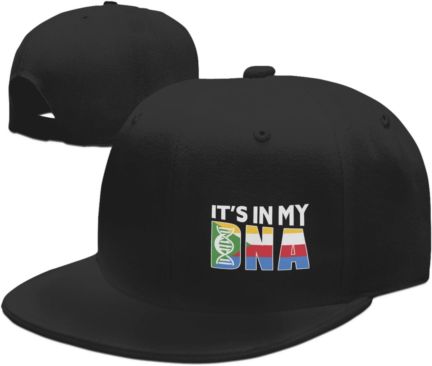 Comoran Flag DNA Its In My DNA Baseball Cap Unisex Casual Polyester Snapback Hat One Size