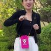 Anti-lost Hanging Neck Phone Bag Cartoon Modern Lady Storage Bag Zipper Soft Shoulder Case  School
