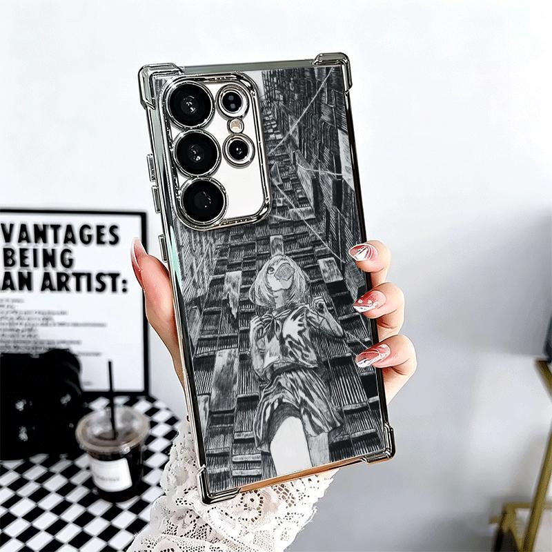 

Ultimate Perspective Anime Plating Phone Case For Samsung Galaxy S24 S25 FE S26 Edge S23 Ultra S22 S21 Plus S20 Anti-Fall Airaba Samsung S20 FE