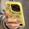 Cute Black Line Flower Korean Phone Case For iPhone 16 15 14 Plus 13 12 11 17 Air Pro Max Folds Texture Kawaii Soft Cover Cases
