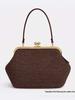 2026 Women's Handmade Mini Straw Shell Shoulder Bag with Kiss Lock Closure.