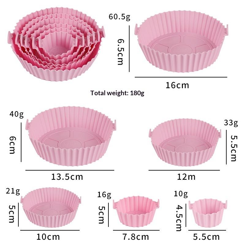 1/3/6Pcs 450°F Silicone Non-Stick Dual Texture Dishwasher Safe Crispy/Steam Cooking Baking Tray Air Fryer Mats