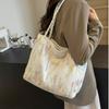Student class canvas bag women's new summer shoulder armpit bag striped large-capacity commuter tote bag