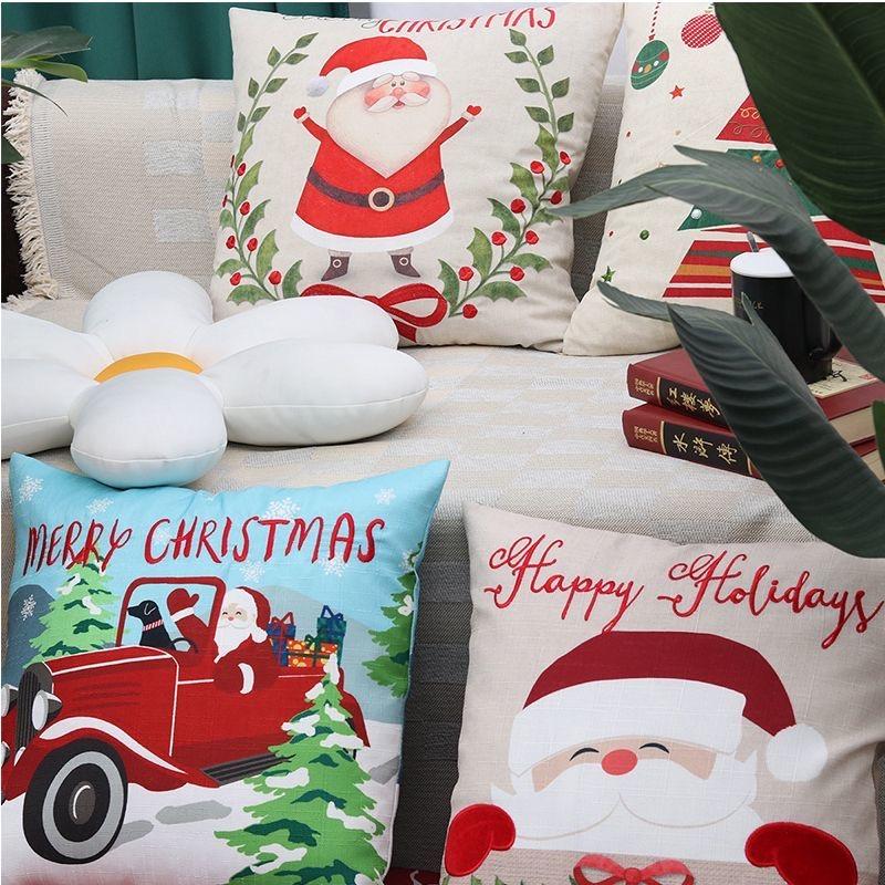 Christmas Day Pillowcase, Living Room Sofa Cushion Cover, Bedroom Bed, Car Pillow Cover, Home Decoration