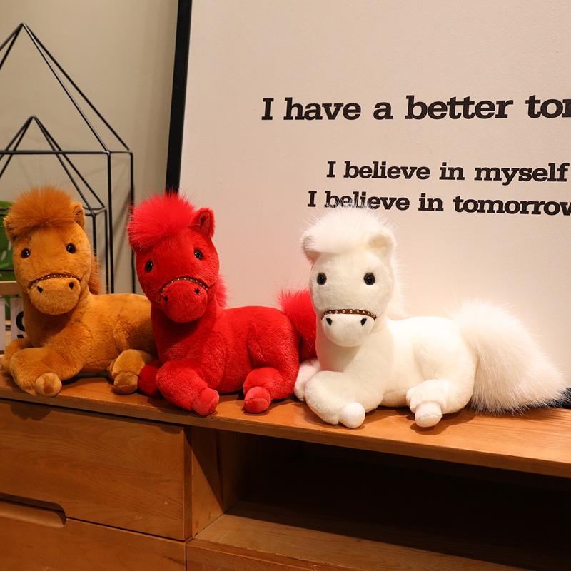 Non-Toxic New Real Life Horse Plush Dolls Stuffed Animal High Quality Super Realistic Horse Plush Toys Classic Birthday Gift