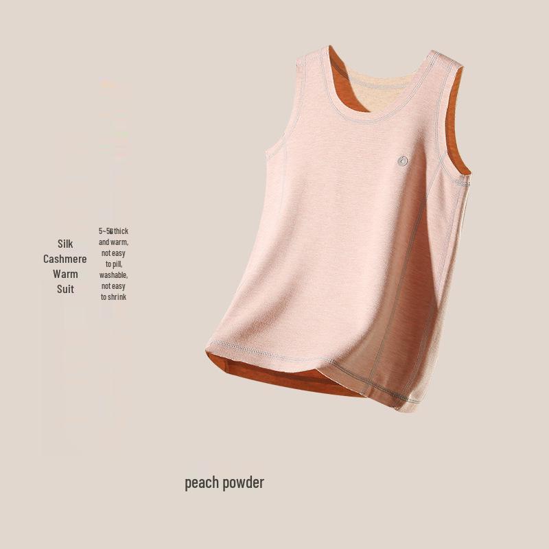 Kids' Silk Cashmere Warm Vest - A-Class Sleeveless Base Layer for Boys and Girls, Ideal for Autumn and Winter