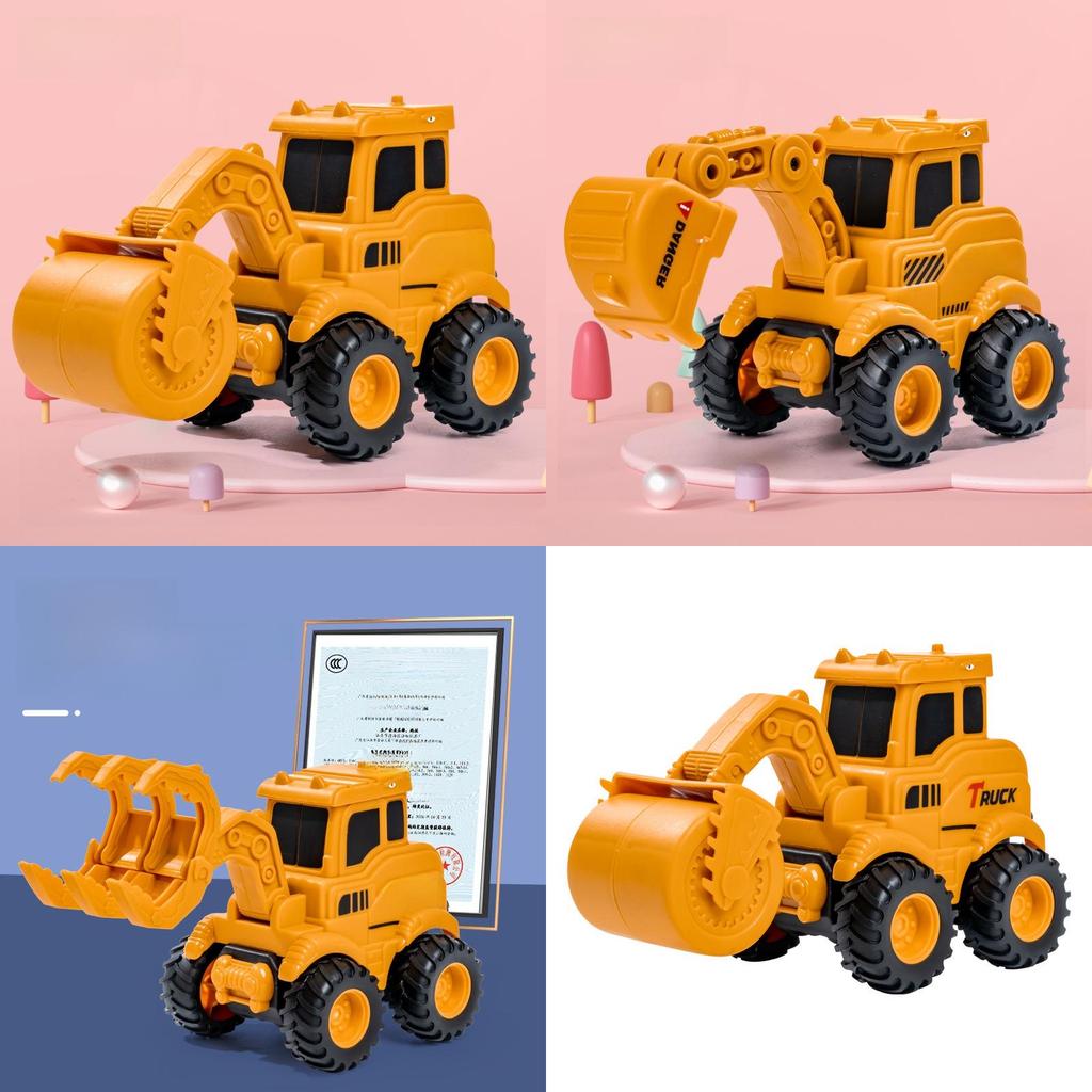 Childrens Pressing Sliding Construction Vehicle With Pushback Function For Kids Educational Play
