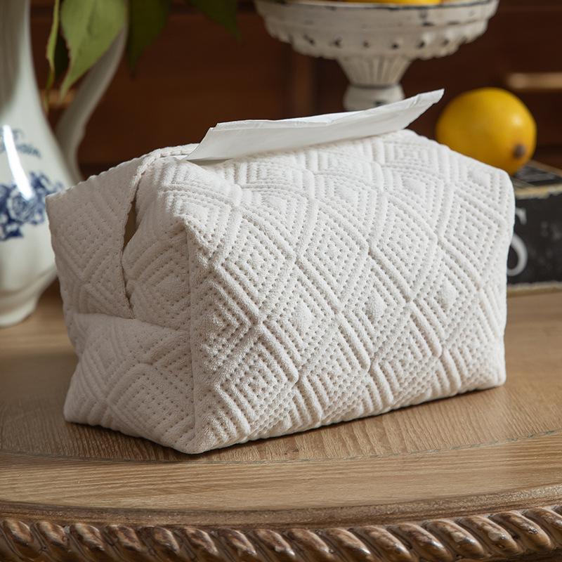 

Ins Nordic Texture Tissue Case Napkin Holder For Living Room Table Tissue Boxes Container Home Car Papers Dispenser Holder белый