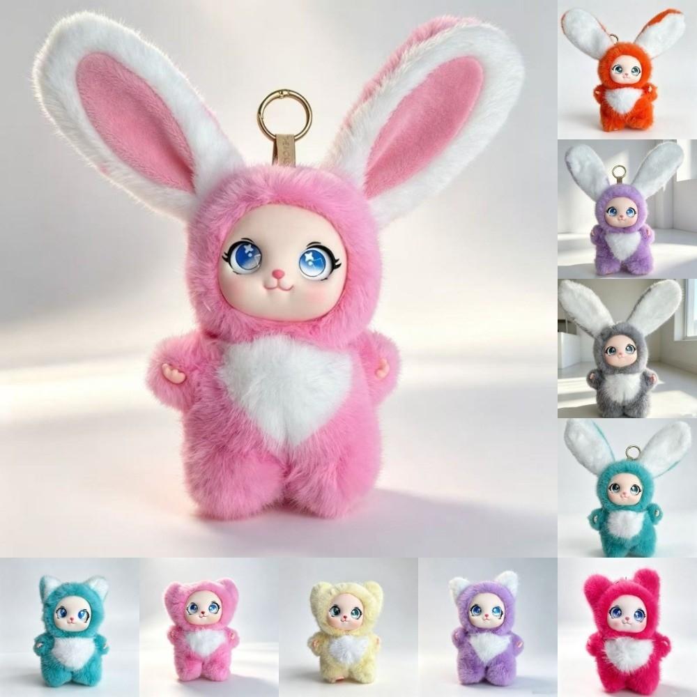 Big Ear Rabbit Plush Keychain Bag Hanging Bunny Plush Doll Pendant Rabbit Doll Figures Car Decor