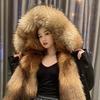 Women's imitation fur medium and long removable imitation fox fur liner fur integrated thickened large size new coat