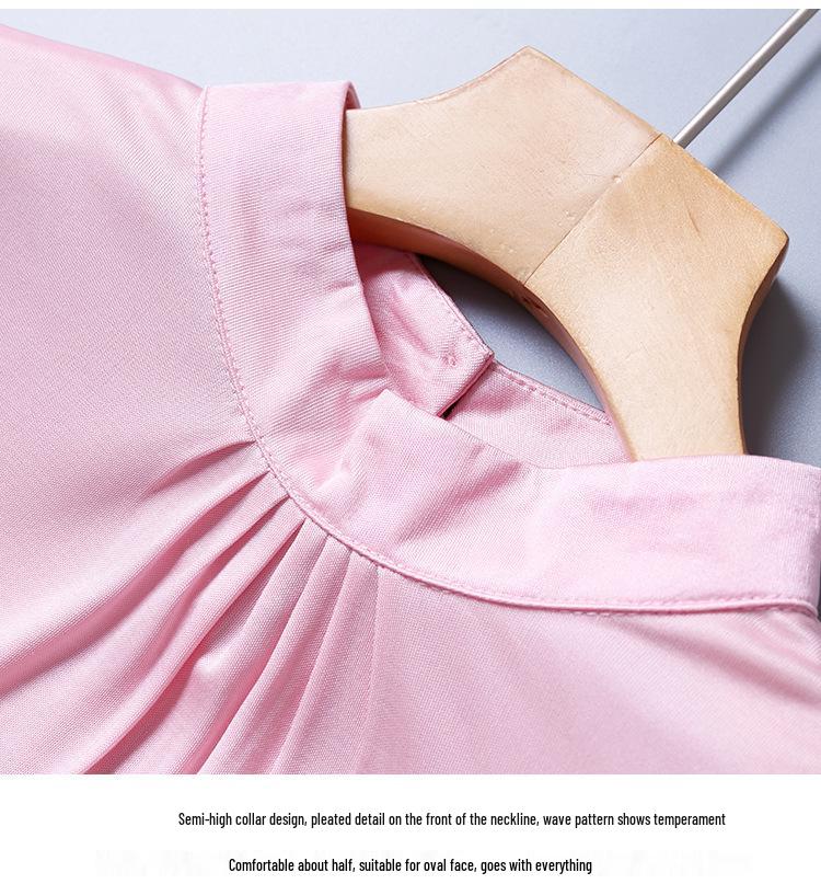 Autumn/Winter Women's High Neck Ruffle Collar Silk Knit Top