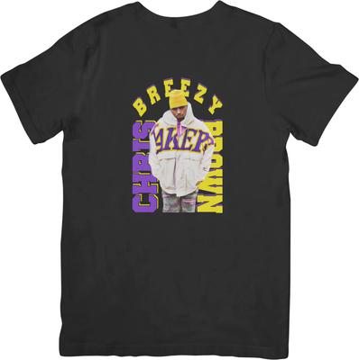 Chris Brown Rapper Musik Passend für Männer & Frauen Qualitäts-Baumwoll-T-Shirt Schwarz