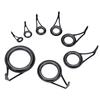 16Pcs Rod Repair Kits Ceramic Fishing Rod Guide Tip High Carbon Steels Frame Fishing Rod Guide Tip Circle Rings Eye