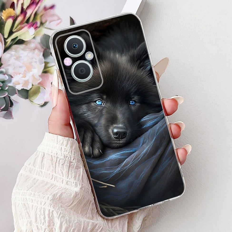 Clear For Oppo Reno 7Z 5G CPH2343 Case For Oppo Reno 8Z 5G CPH2457 Cover Luxury Butterfly Love Fashion Flowers Cool Lion Painted