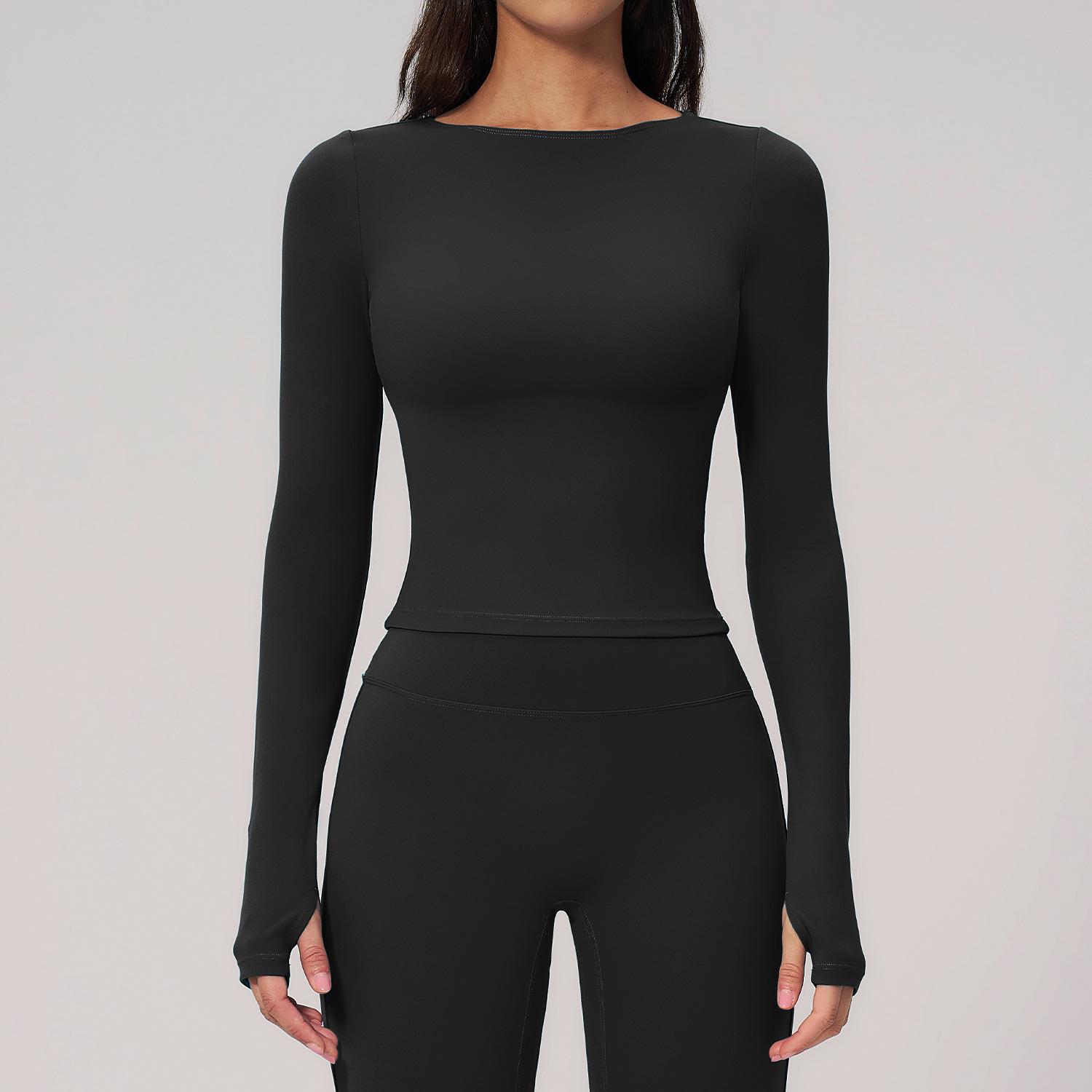 Dare to Show Women s Long Sleeve Cross-Border Yoga & Running Top - Creamy Brushed Fabric for Outdoor Sports Fitness