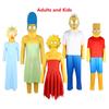 Simpsons Family Cosplay Costume Stage Performance Outfit The Simpsons Cosplay Set for Adults Kids Parent-child Party Suit