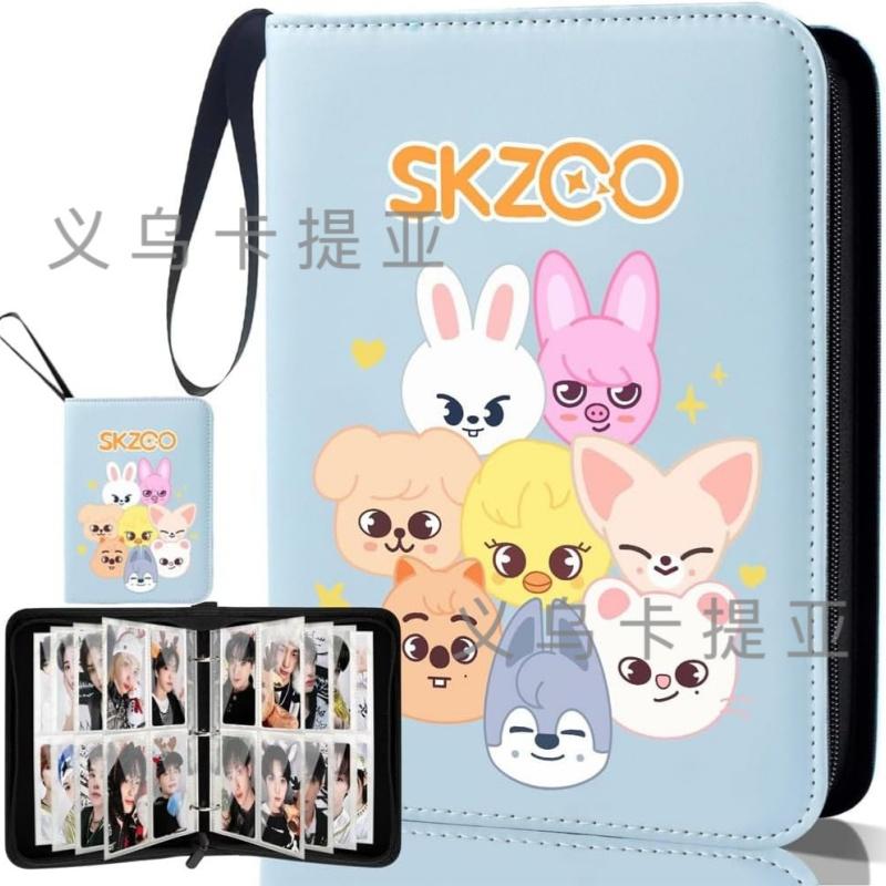 Skzoo New Cute Cartoon And Anime Straykids Stray Card Collection Zipper Binder Business Album For Girls Gift Kid Friendly Entertaining Fun Play Safe
