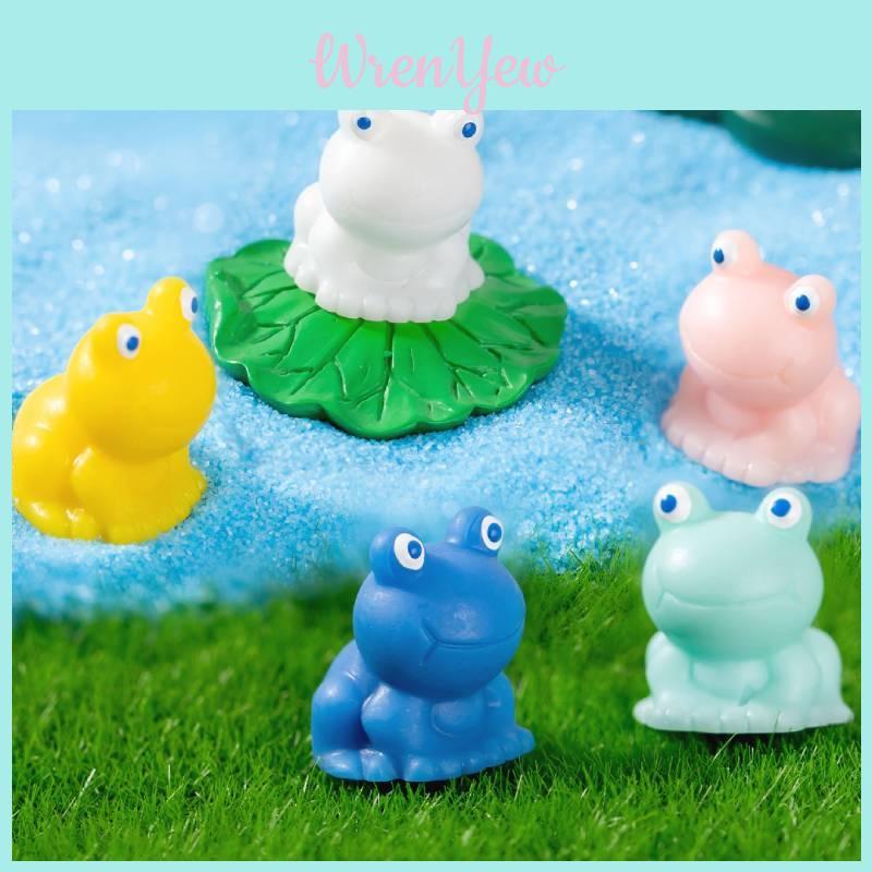 Charmante figurine de grenouille brillante pour la décoration de terrarium, mignatures d'animaux en résine mignons