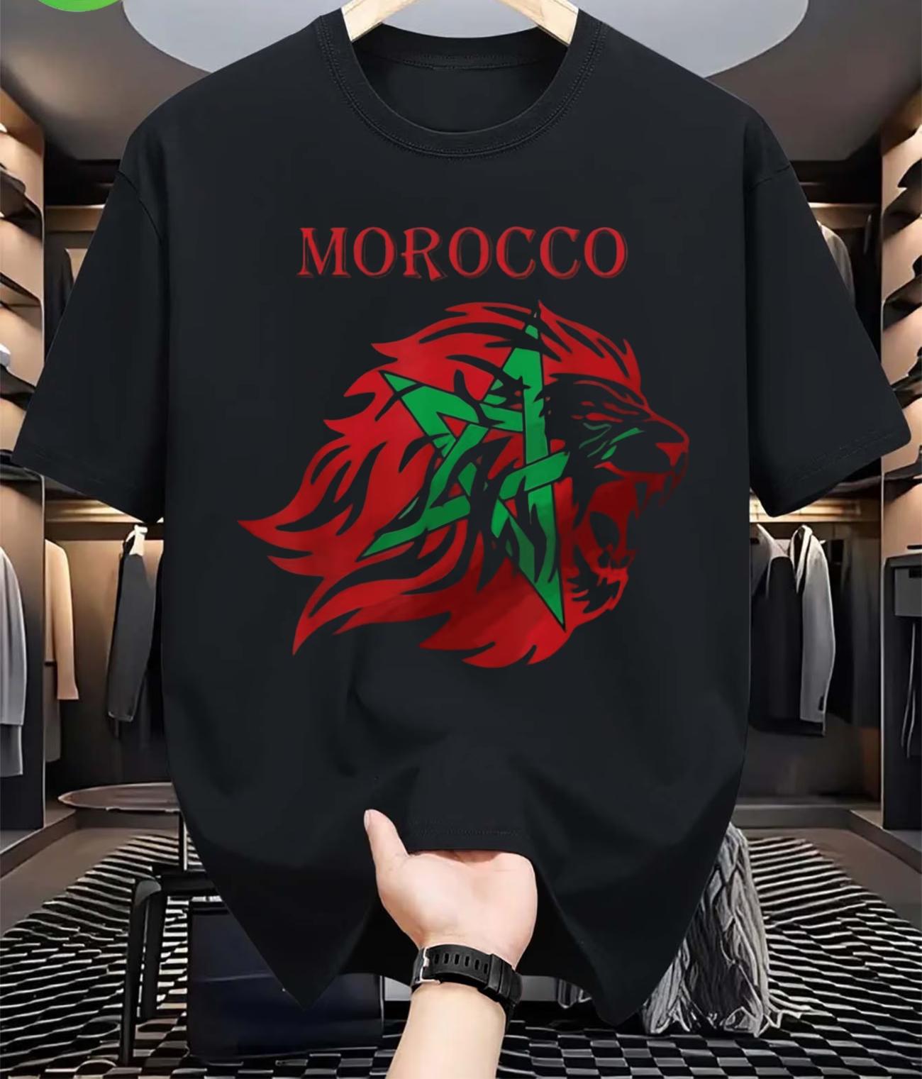 

Moroccan Lion Graphic Y2K Retro T Shirt Womens Unisex Cotton Tee Summer Spring Oversized Novelty Streetwear Loose Top ONeck S