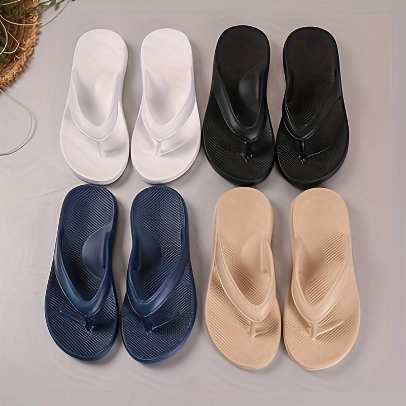 Women's Stylish Casual Solid Colour Flip-flops, Comfortable and Soft, Suitable for All Seasons, Perfect for Everyday Life, Work or Beach Holidays