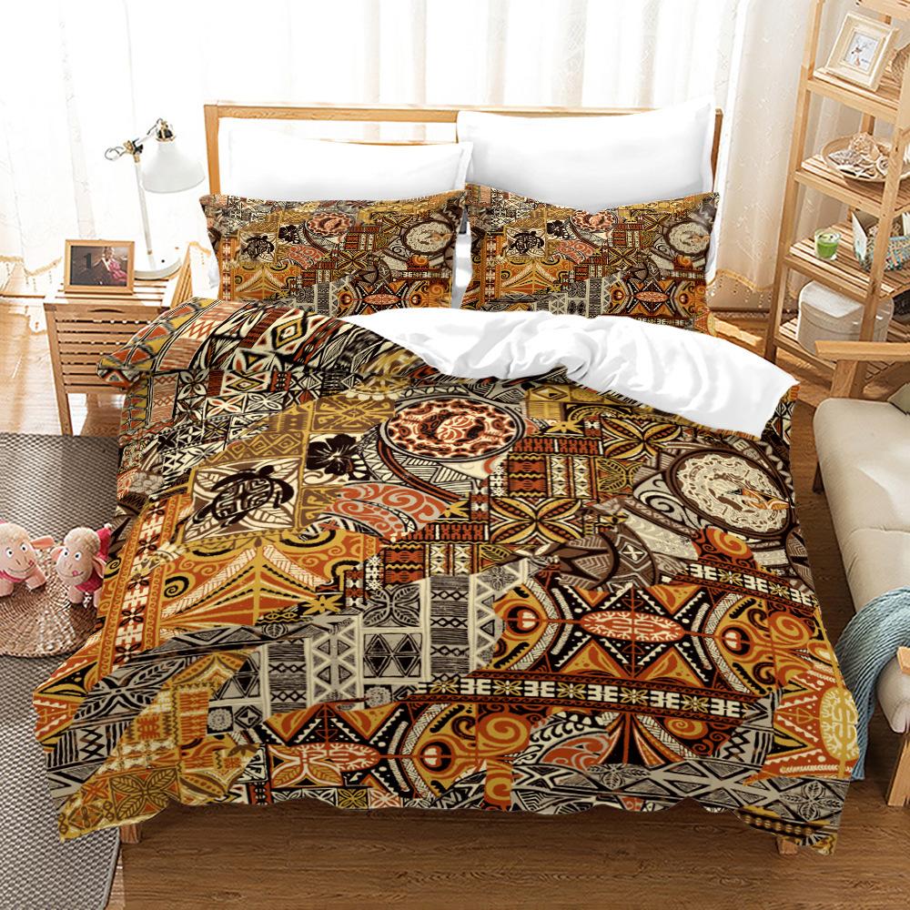 Home Textile Splicing Quilt Cover Digital Printing Three-Piece Set 3D