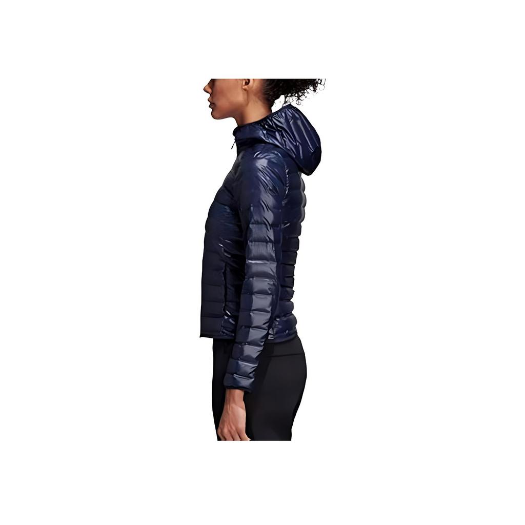 Adidas Varilite Letter Comfortable Warm Hooded Zip Long Sleeve Down Jacket Women Jacket Blue CY8744