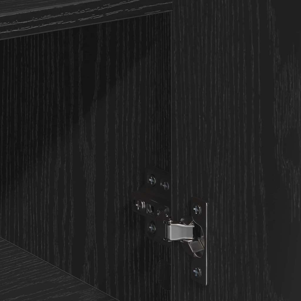 Sideboard Black Oak Effect 60 X 31 X 70 Cm Engineered Wood