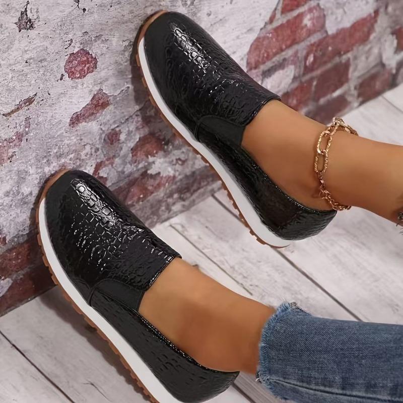 

Women s Single Shoes Plus Size New Leather Spring and Autumn Round Toe Deep Mouth Flat Casual Shoes 36 чёрный