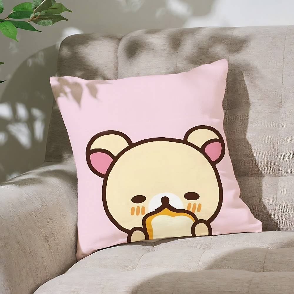 Cute LrilakkumaS Kawaii Pillow Case Cushion Cover Soft Cute Throw Pillow Case For Car Sofa Pillowcase Polyester With Zipper