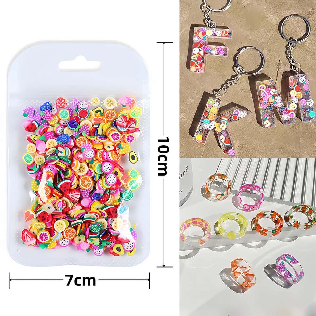 10g Nail Art Decoration Heart Fruit Candy Slices Polymer Clay Nail Charms Manicure Accessory for DIY Resin Silicone Mold Filler