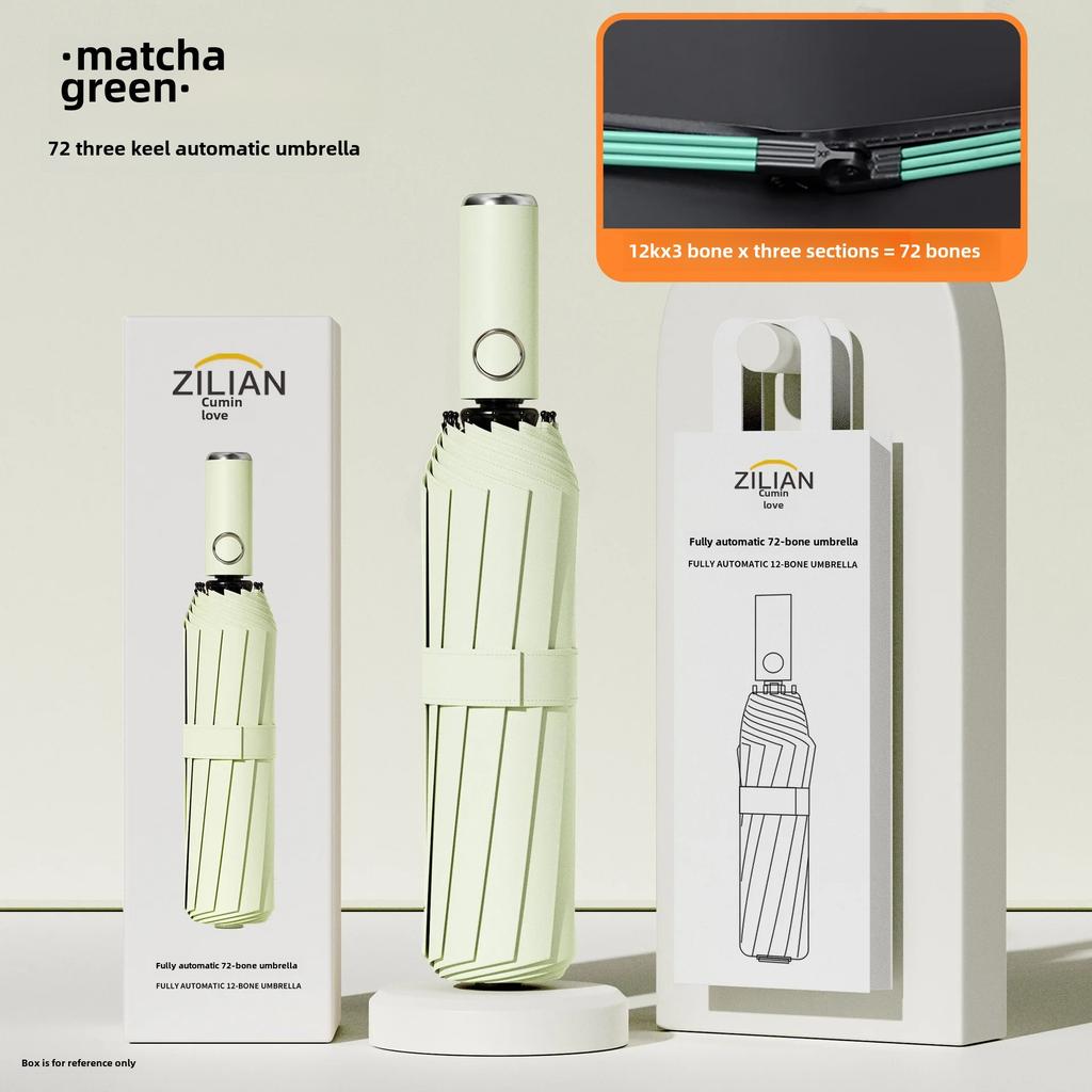 Automatic Folding Umbrella For Men Women Sun Rain Dual Purpose Umbrella Reverse Folding Feature