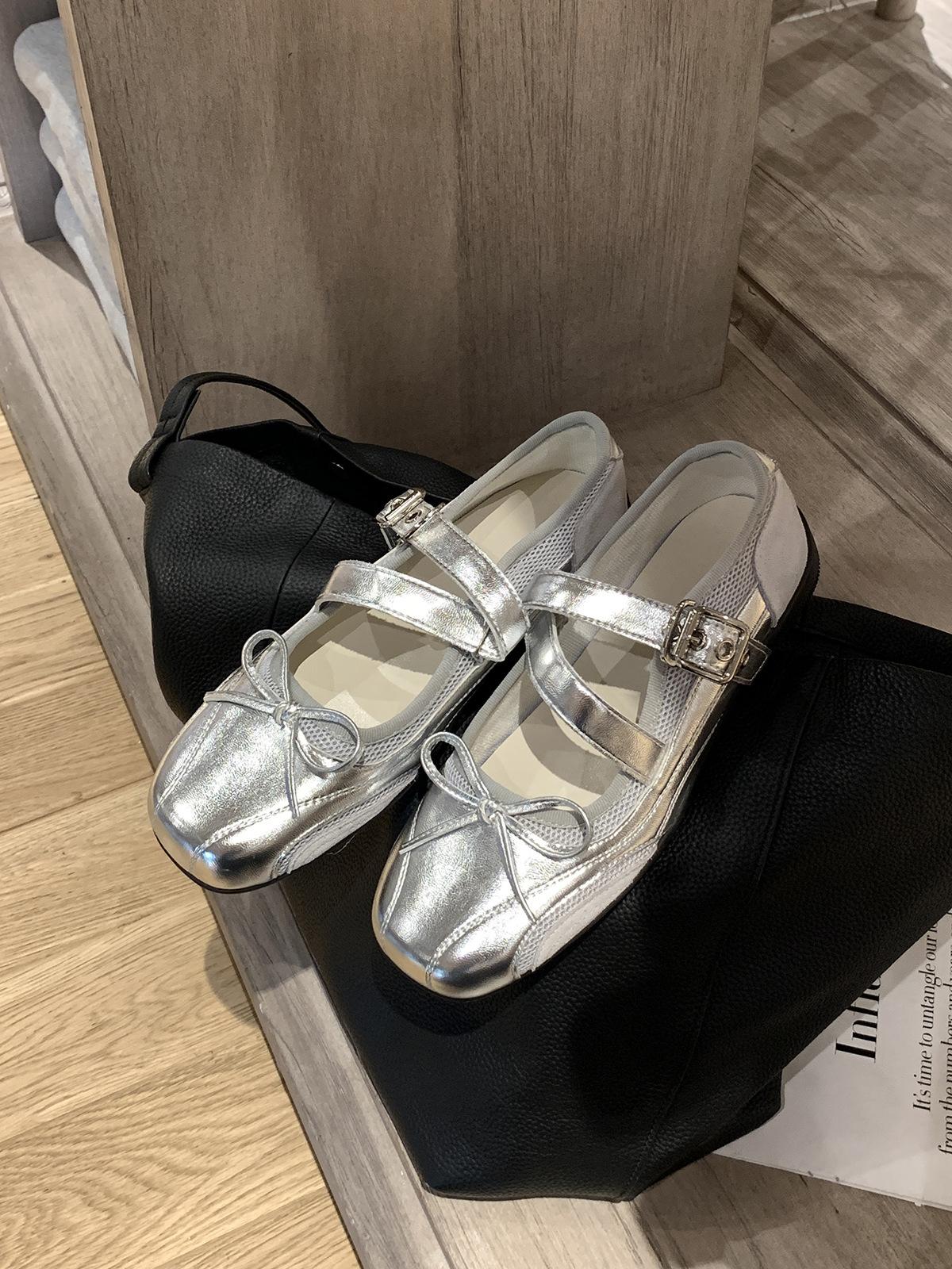 

Sheepskin grape mother, the same cross-strap Mary Jane shoes, women s thick-soled heightening one-word buckle with shallow bow single shoes 40