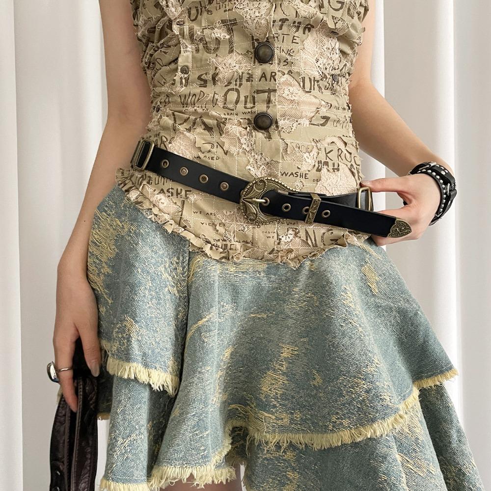 Pu Leather Waist Belt American Dress Jeans Belt Fashionable Women's Belt  Spicy Girls