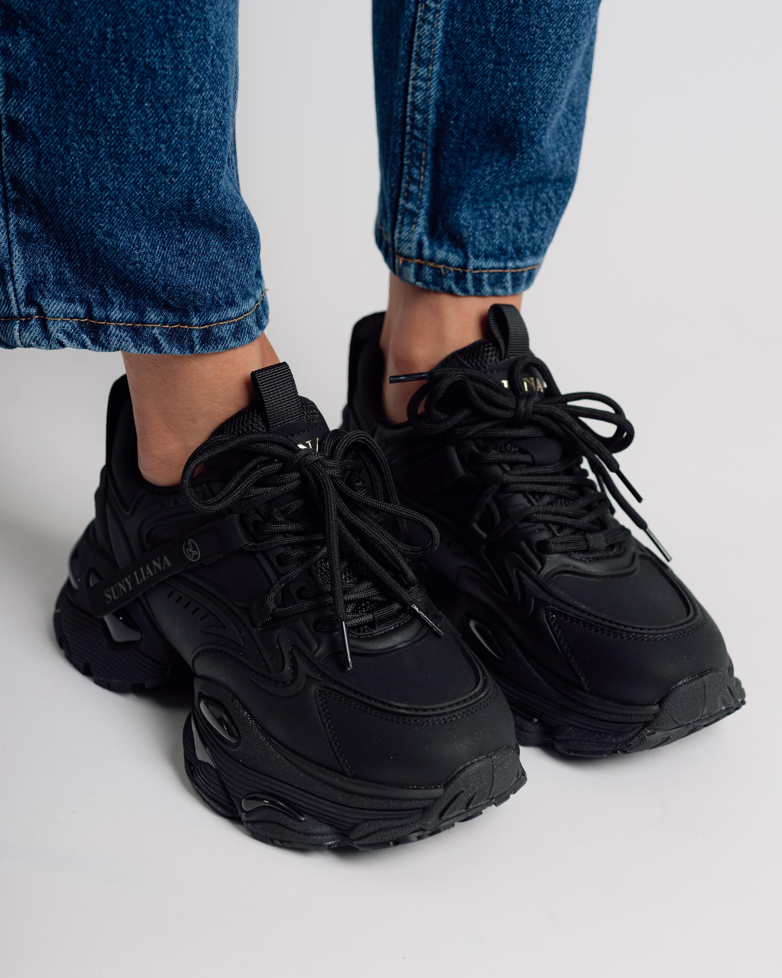 

Кроссовки женские Suny Liana 6100 36 черные кожа текстиль 40