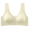New seamless front buckle underwear women's fixed cup large elastic vest type large size steel rimless bra
