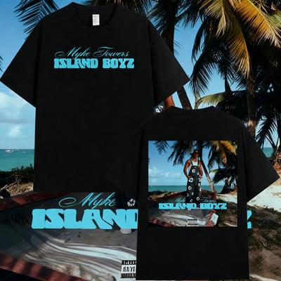 2025 Summer Rapper Myke Towers ISLAND BOYz Graphic T-shirt Men Women 100% Pure Cotton Printed Vintage Loose Breathable T-shirts