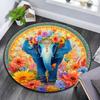 Elephant Round Area Rug,Carpet Rug for Living Room Bedroom Sofa Playroom Decor,Non-slip Floor Mat