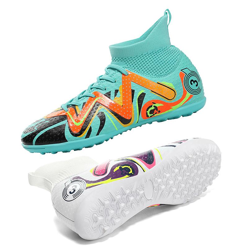 Football Shoes 31-48  Men's High-top Socks, Football Shoes TF Broken Nails Youth Sports Shoes Football Training Shoes Boys Football Boots