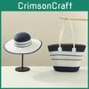 Strohhut und Strandtasche Set mit Sonnenschutz für Strand und Outdoor-Aktivitäten