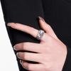 Chic Adjustable Geometric Zirconia Copper Ring For Women Fashionable Versatile Style