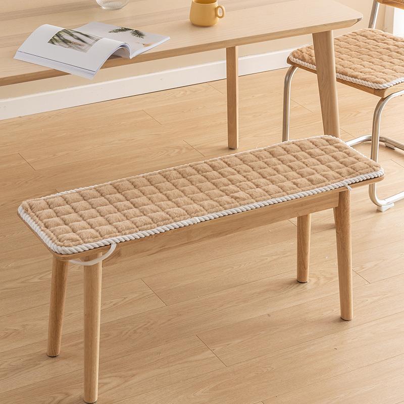 Winter Thicken Plush Long Bench Cushion Soft Chair Mat Seat Pad Rectangle Bench Cushion Cover Wood Sofa Card Seat Cushion