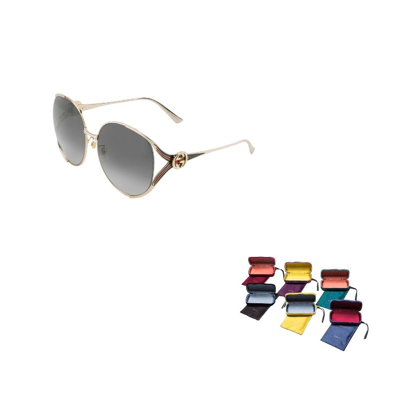 

GUCCI Irregular Shape Sunglasses Women s Green F зелёный