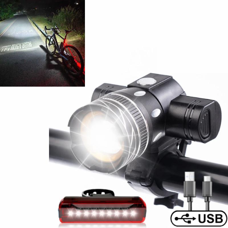 Rechargeable Led Mountain Bike Lights 50000lm Bicycle Torch Front And Rear Lamp