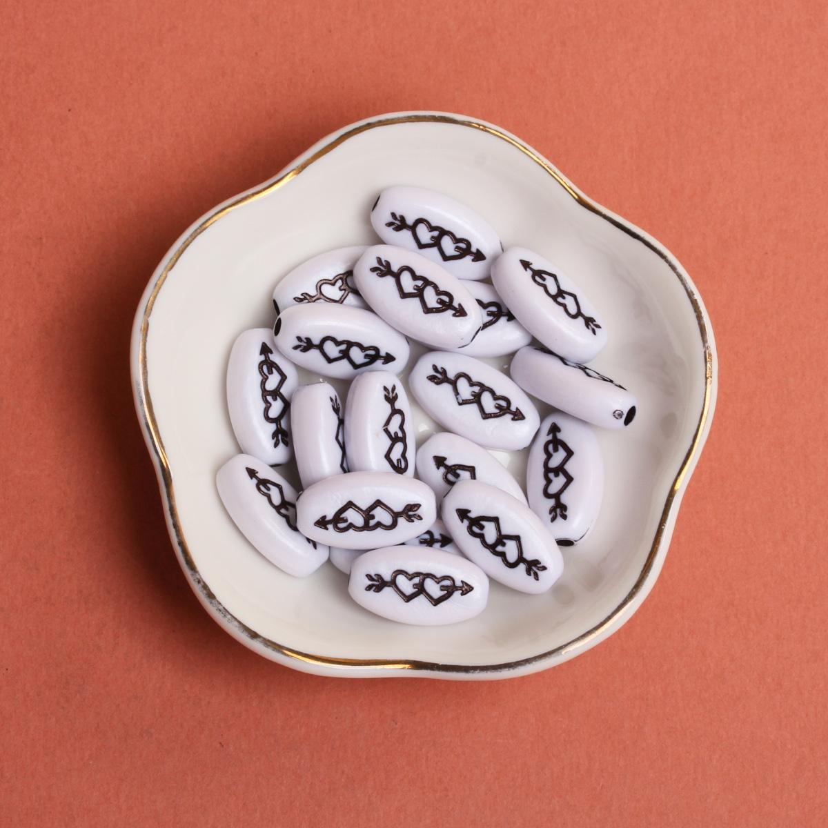 

Ожерелье Hanmade Акриловый брелок Браслет Эллипс 17,5*9,5 мм Изготовление ювелирных изделий Свободные бусины DIY Одна стрела через сердце Бисерные аксессуары Мода