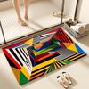 Geometric Dirt-Resistant Entrance Floor Mat - Easy To Clean & Wear-Resistant, Decorative Entryway Foot Mat