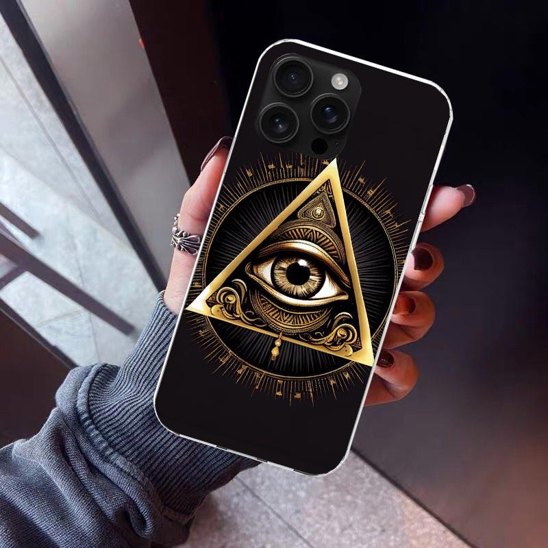Sacred Eye of Horus Egypt Fresco Phone Case For iPhone 17 Air 16 15 Pro Max 14 Plus 13 Mini 12 11 Cover 7 8 SE Silicone Shell Pr