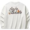 Anta Comfortable Breathable Loose Fit Printed Letter Crew Neck Sweatshirt Unisex Sweatshirt Ivory 172448704S-1