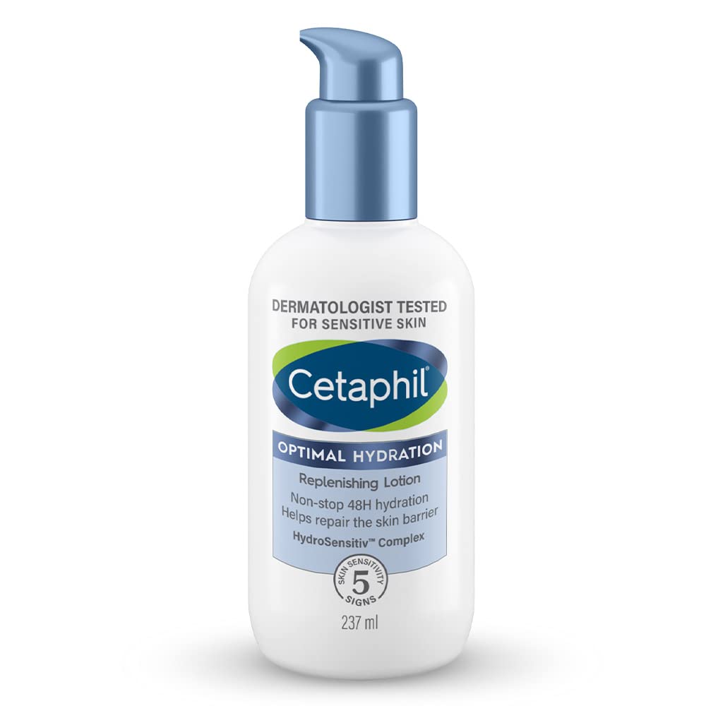 Cetaphil Optimal Hydration Replenishing Body Lotion 237ml Lightweight Moisturizer Non-Greasy for Sensitive Skin