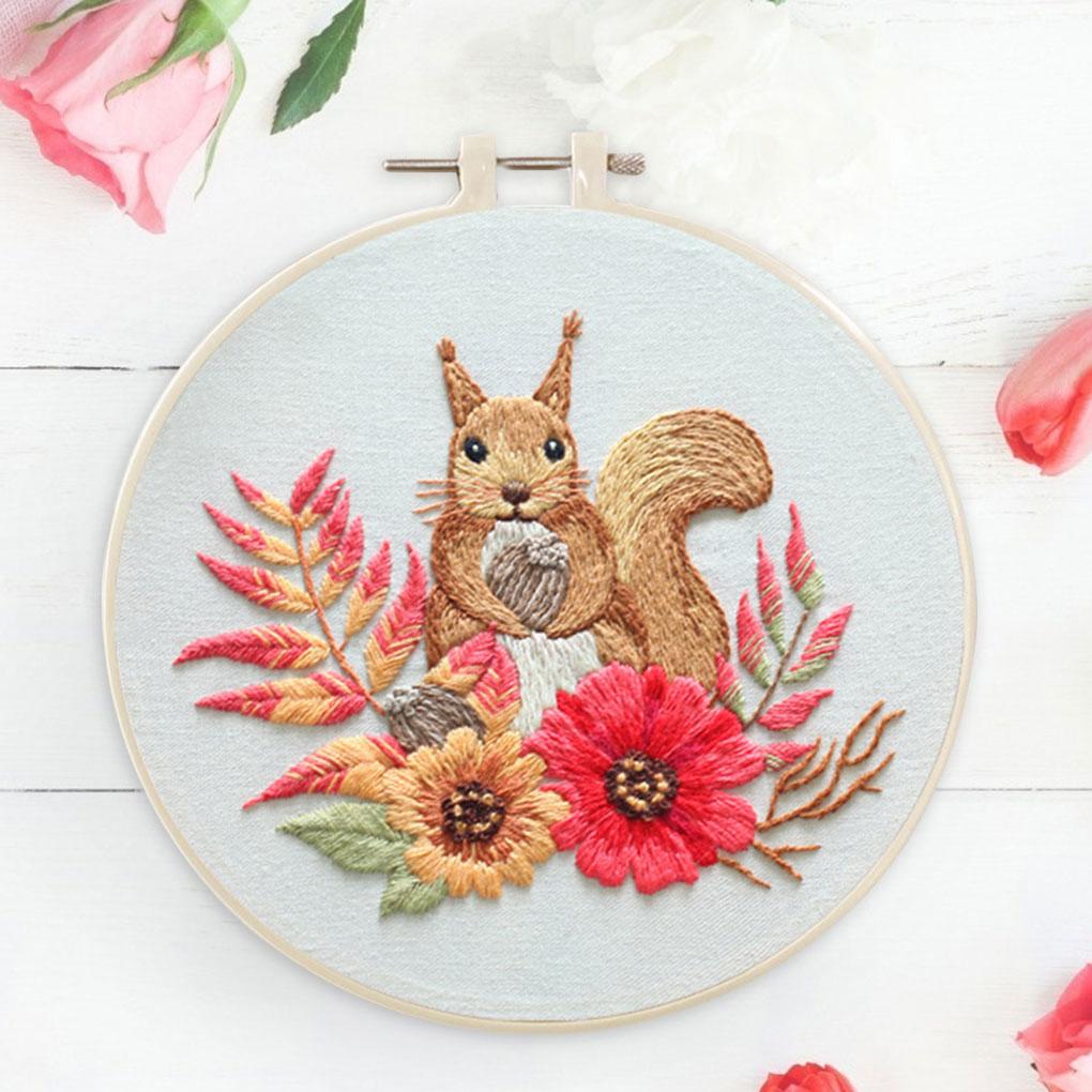 Kit de Inicio de Bordado con Patrón Impreso DIY Puntada para Principiantes Herramientas Semiacabadas