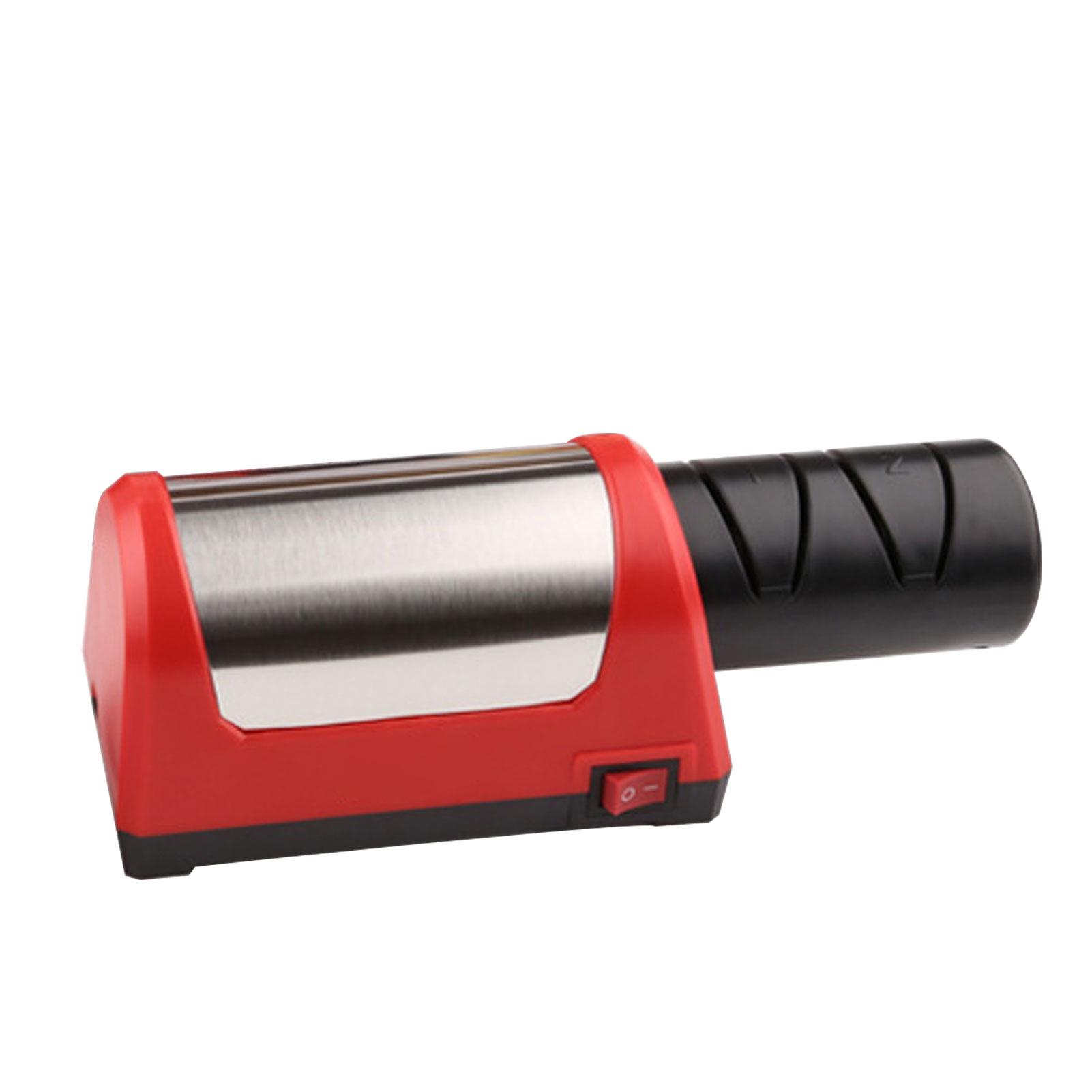 

2 Stage Electric Knife Sharpener 600 1000 Grit Dual Motor Portable Auto Kitchen Sharpening Tool EU Plug 110 240V